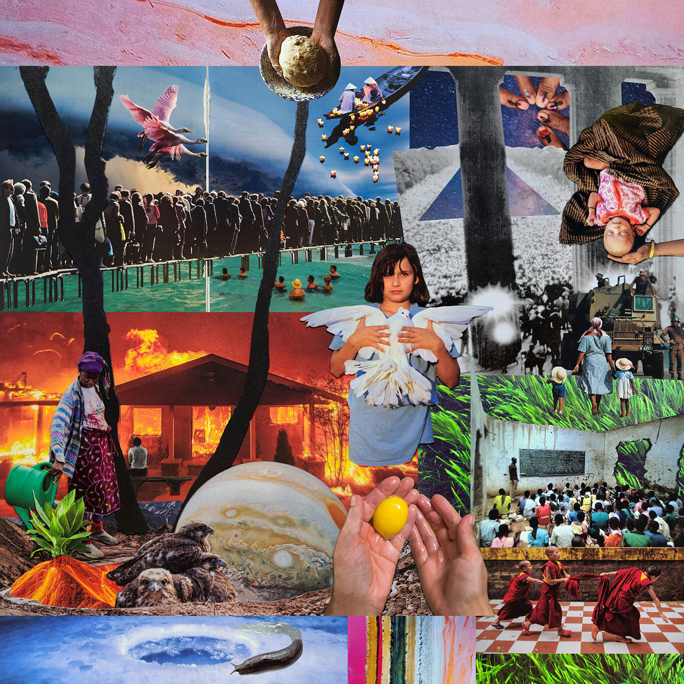 Collage from issue 13 by Seventh Wave art director Meg Sykes